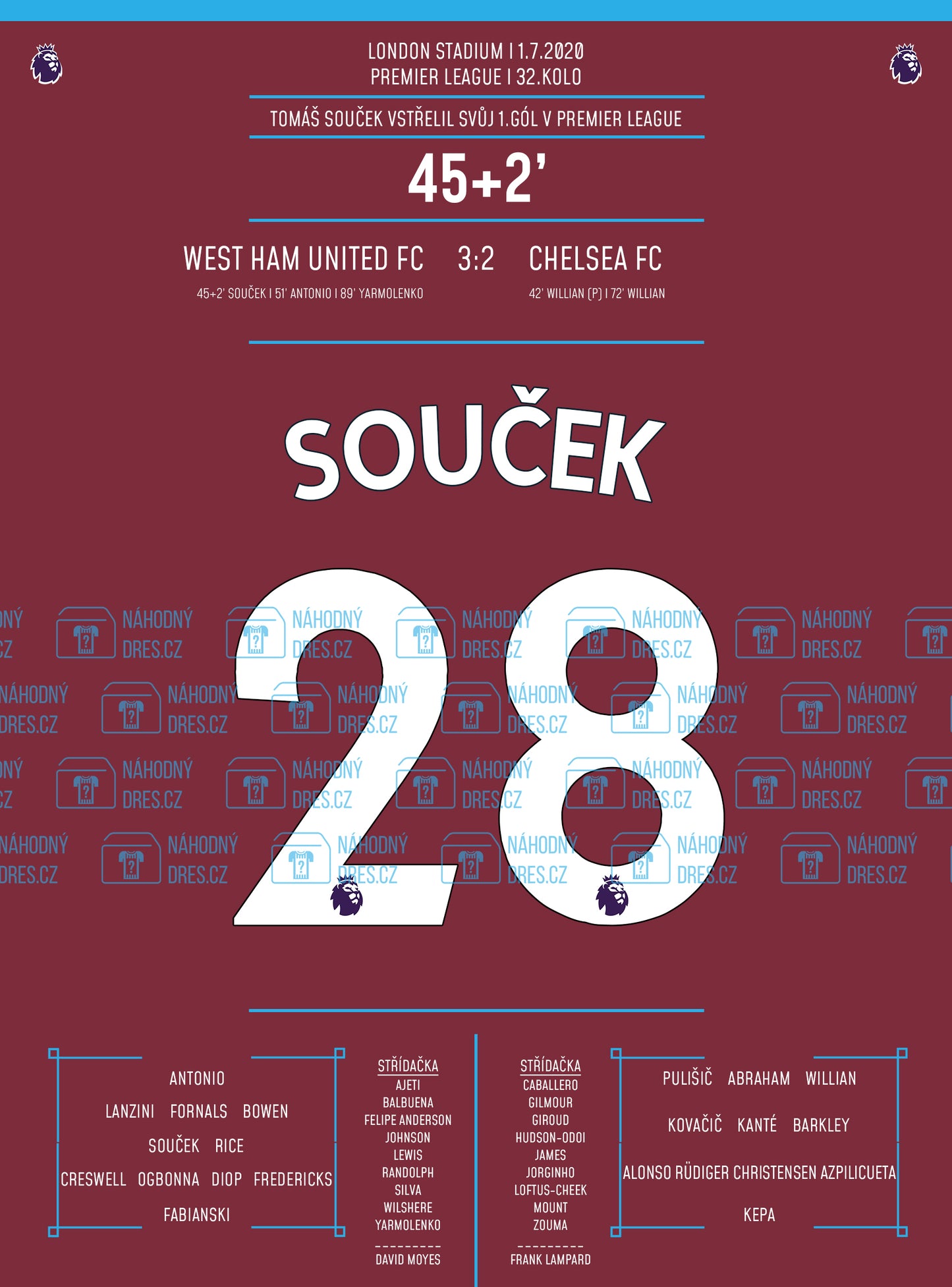 1.gól Tomáše Součka v dresu West Hamu proti Chelsea