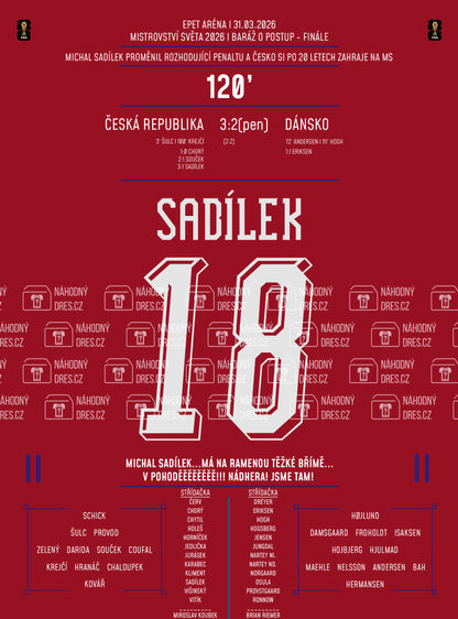 Michal Sadílek proměnil rozhodující penaltu v rozstřelu a poslal nás na MS!
